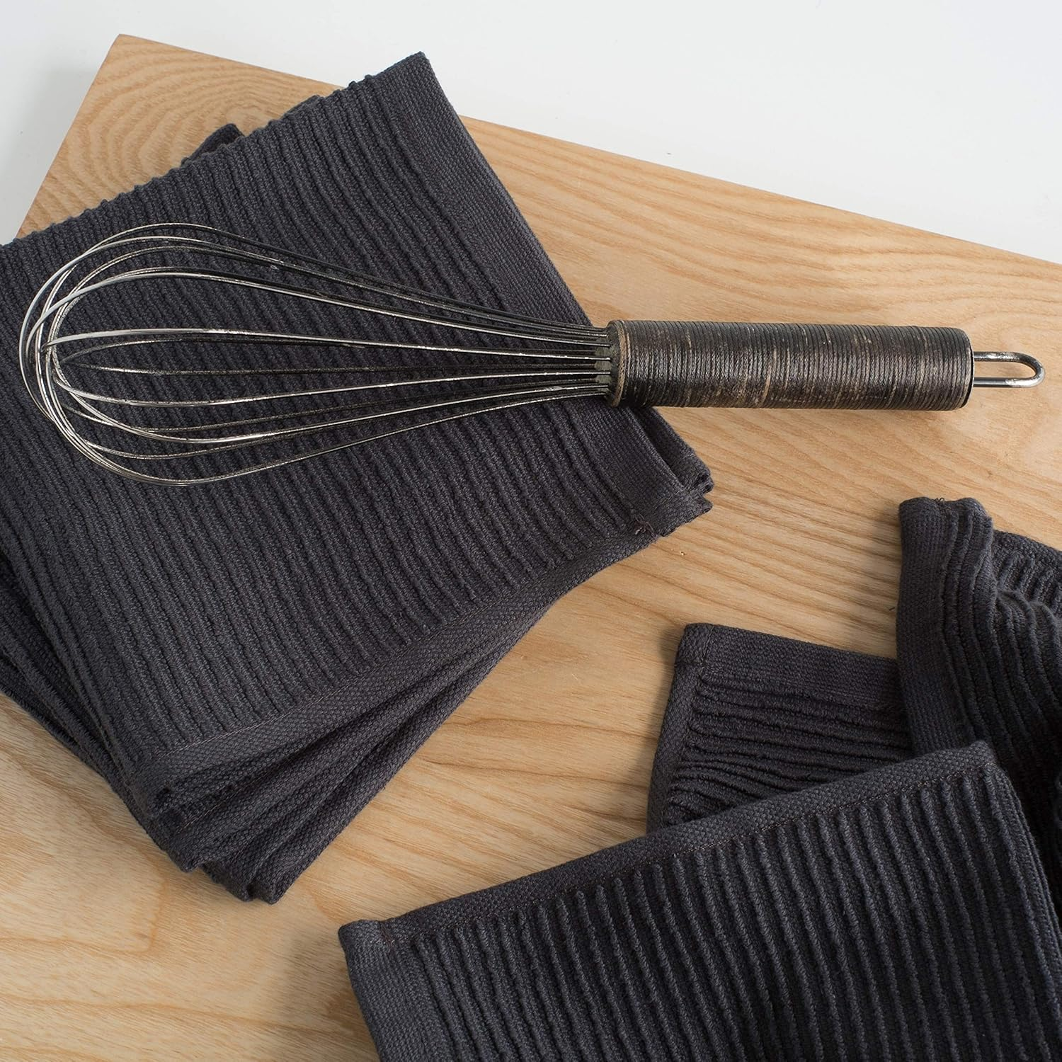 Now Designs Ripple Kitchen Dishcloth, Set of 4, Black image number 2