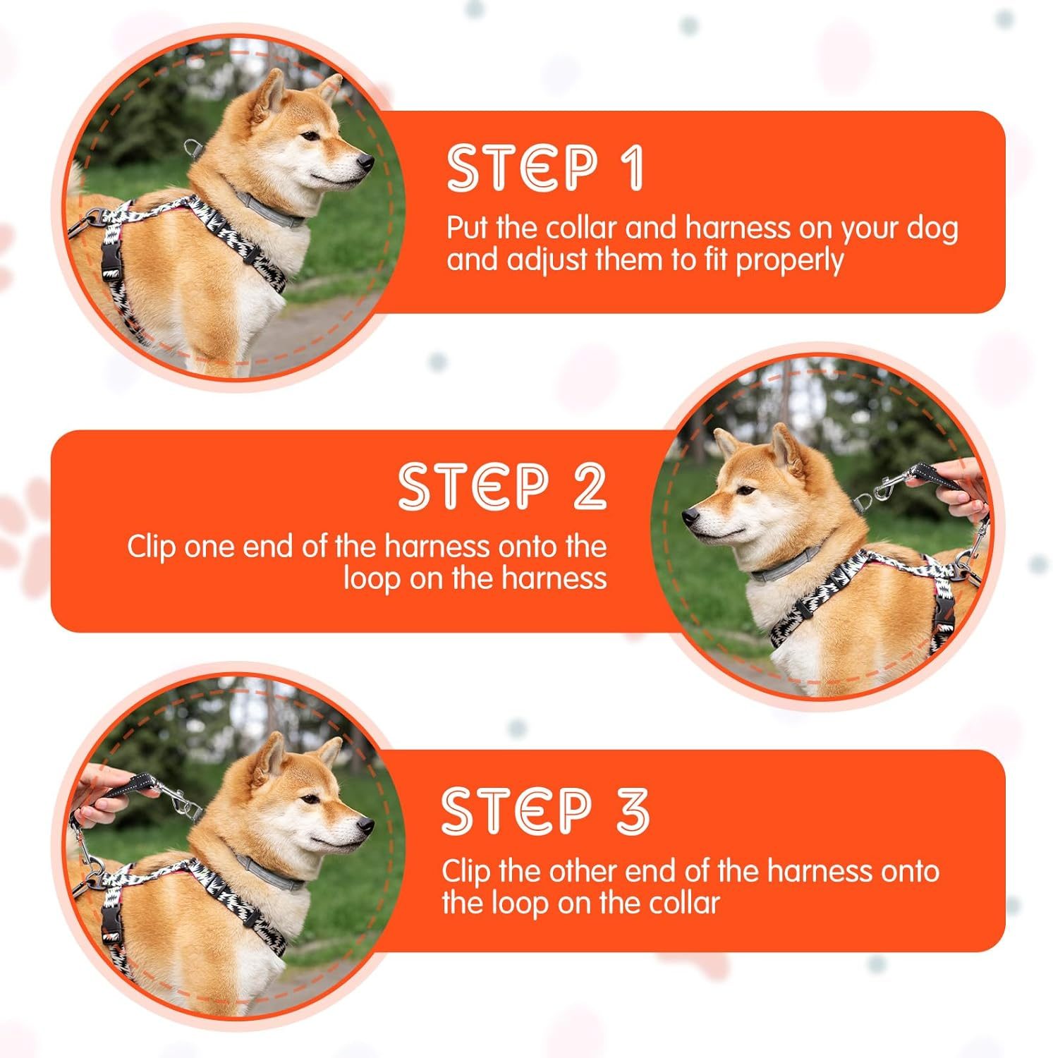 Short Lead Dog 2 Pieces Dog Lead Short Dog Collar Clips Adjustable Pet Puppy Collar Nylon Dog Safety Clasp Clip Harness Connector Double-Sided Dog Safety Clasp Clip image number 4