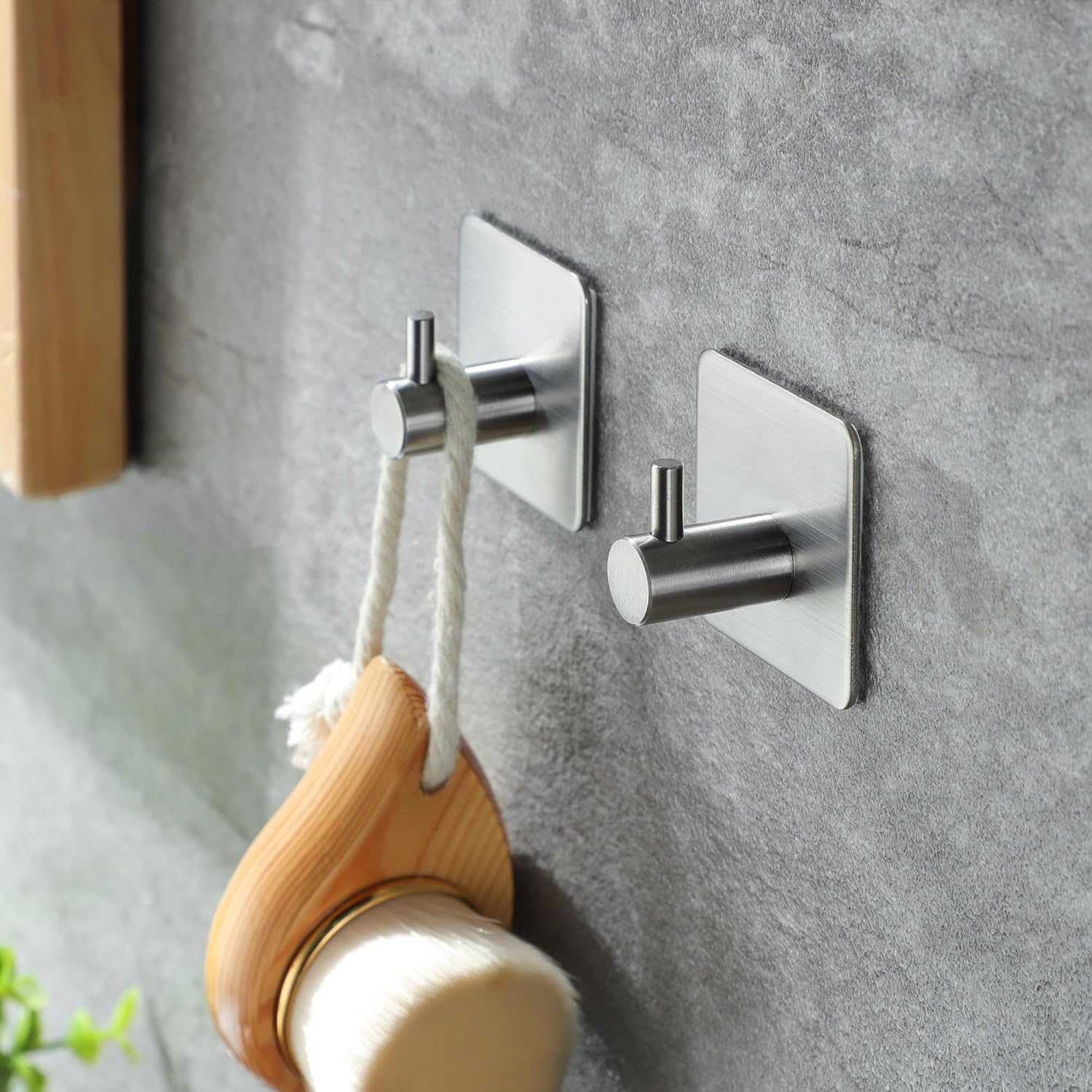 Taozun Towel Bar - 24 Inch Towel Holder with 2 Packs Adhesive Hooks, Hand Towel Rack Stick on Wall, Stainless Steel Bathroom Hardware Accessory Kit image number 1