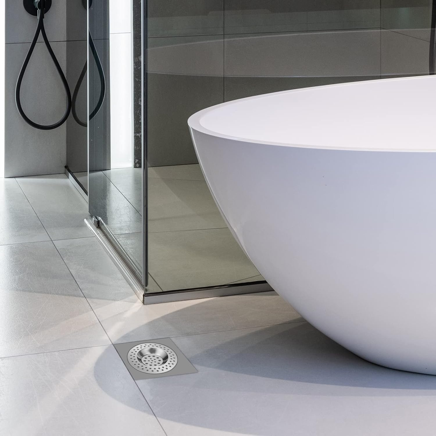 Stainless Steel Drain Strainers 6 X - 7 X 0.7 Cm, Hair Strainer Shower & Bathtub, Practical for Drains, Rustproof Drain Filter, Set of 6 Reusable Strainers image number 6