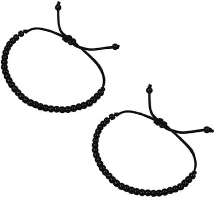 CLICK2GET Black Nazariya Bracelet Set for Baby Girls & Boys (Set of 4) - Adjustable Cotton Thread Evil Eye Bracelets for Newborns (0-1 Year), Black image number 4