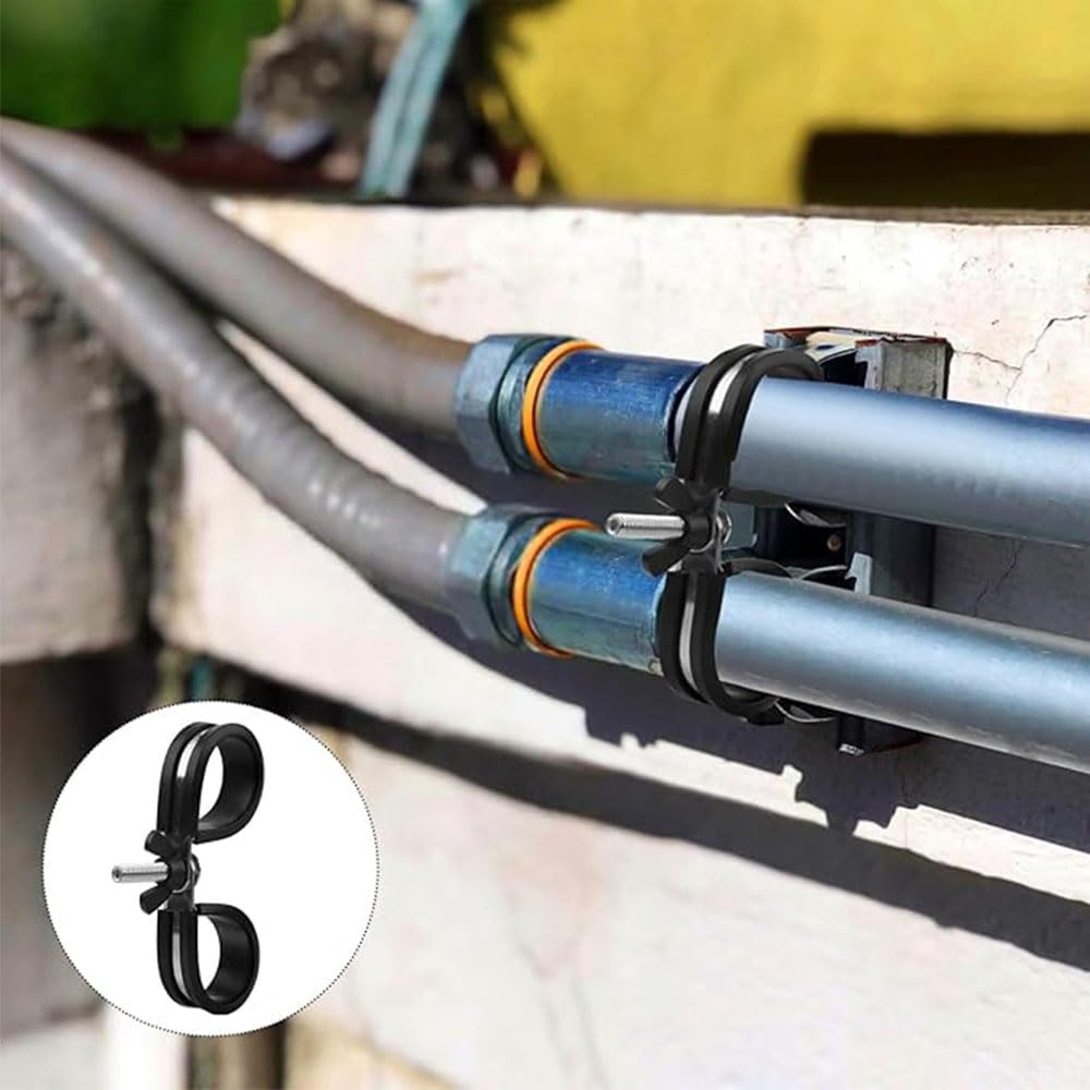 50Pcs 3/8 Inch / 0.95Cm Cable Clamps,304 Stainless Steel Cable Clamps Mounting Cord Fastener Clips for Car Office Home Cable Management(Black) image number 4