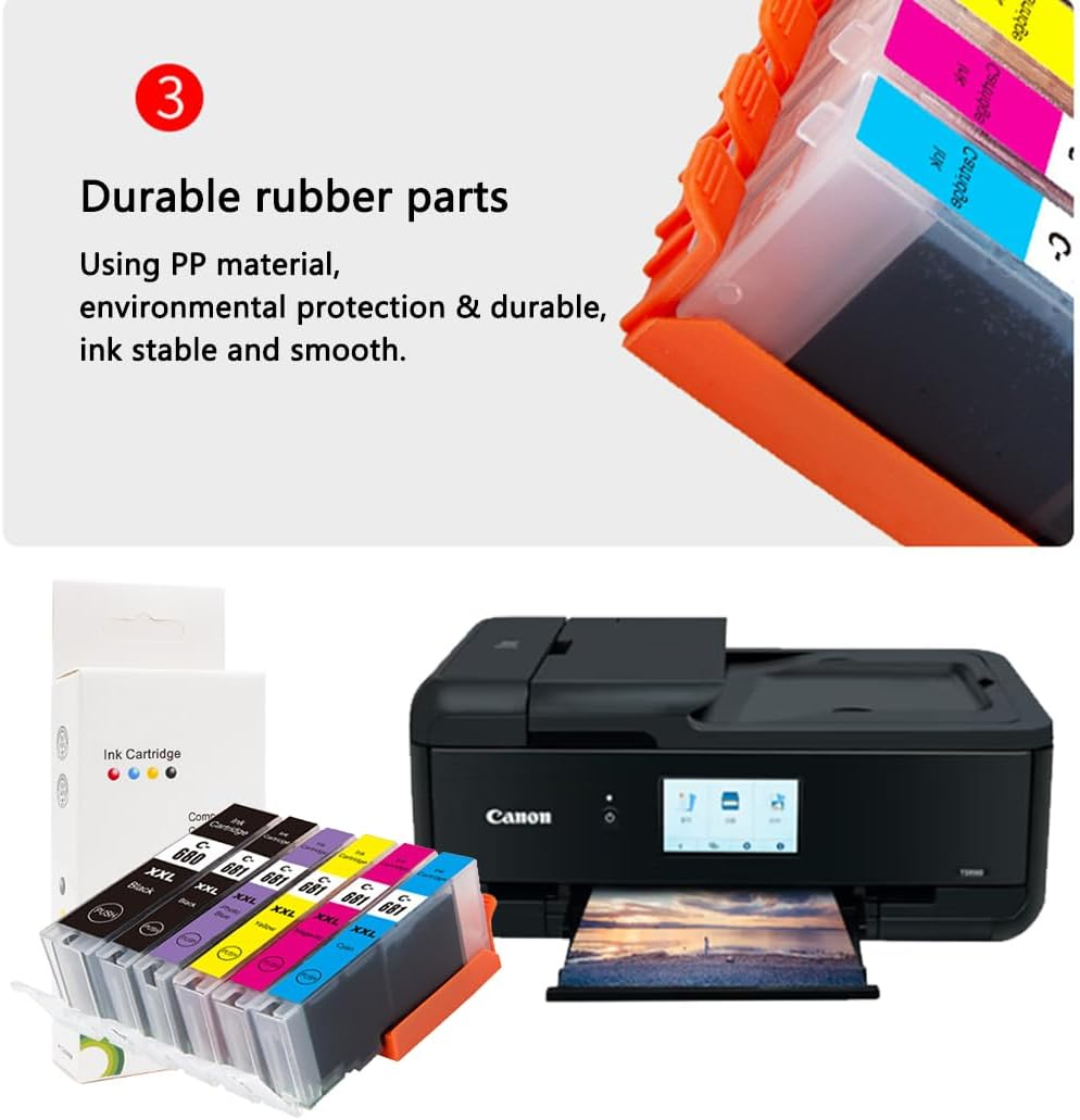 6 PCS Ink Cartridges Canon Compatible PGI680XXL CLI681XXL TS8160 TS8260 TS8360 TS9160 6360 image number 2