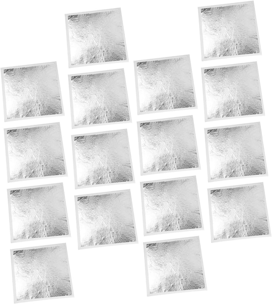 Jojofuny 200Pcs Silver Foil Leaves for Art Crafts Gilding Foil Decorations Square Design image number 2