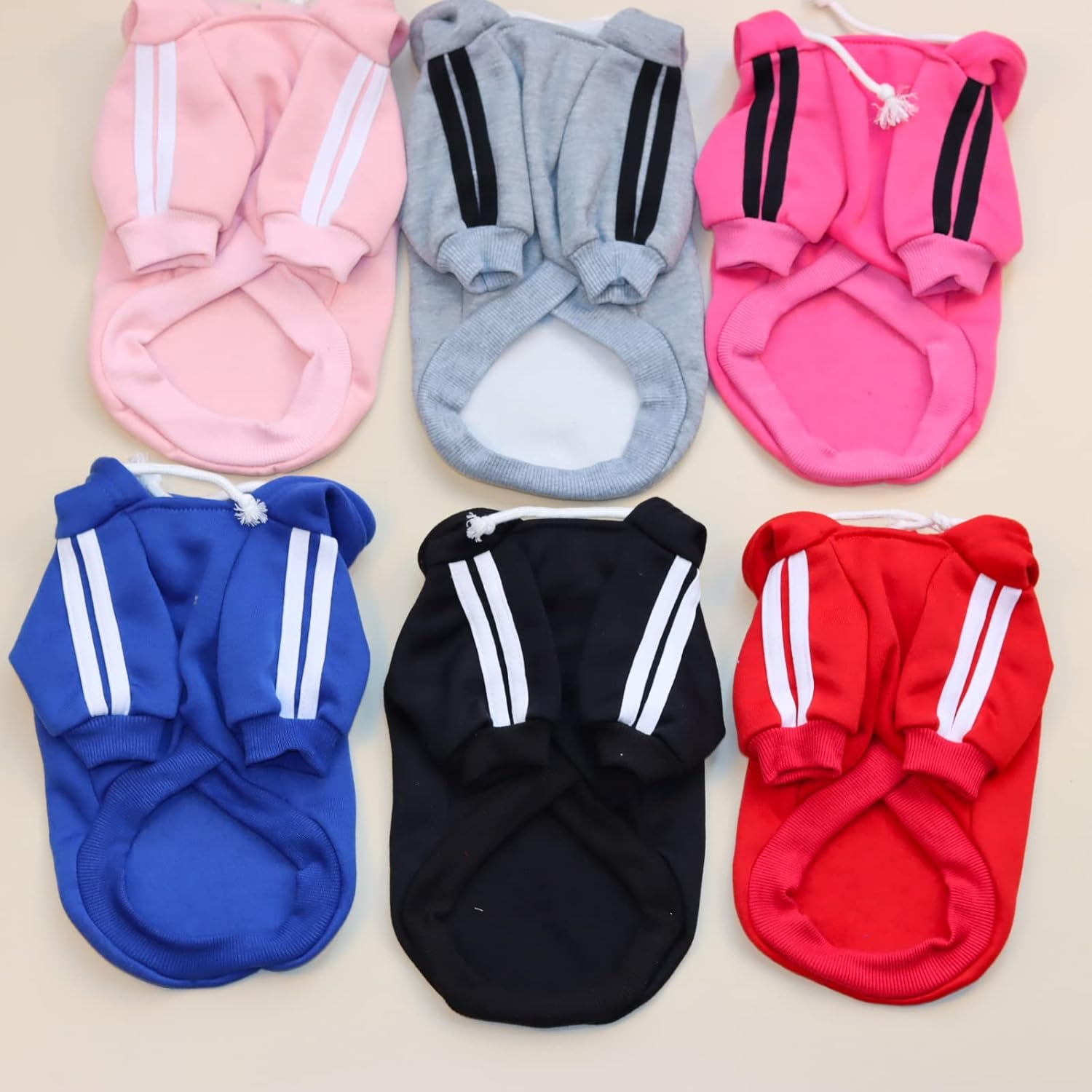 Izefia Dog Hoodie Dog Hoodies Clothes Apparel Fleece Dog Sweater Winter Sweatshirt Warm Cotton Loop Basic Dog Hoodie for Small Dog Puppy Cat Pink M image number 3