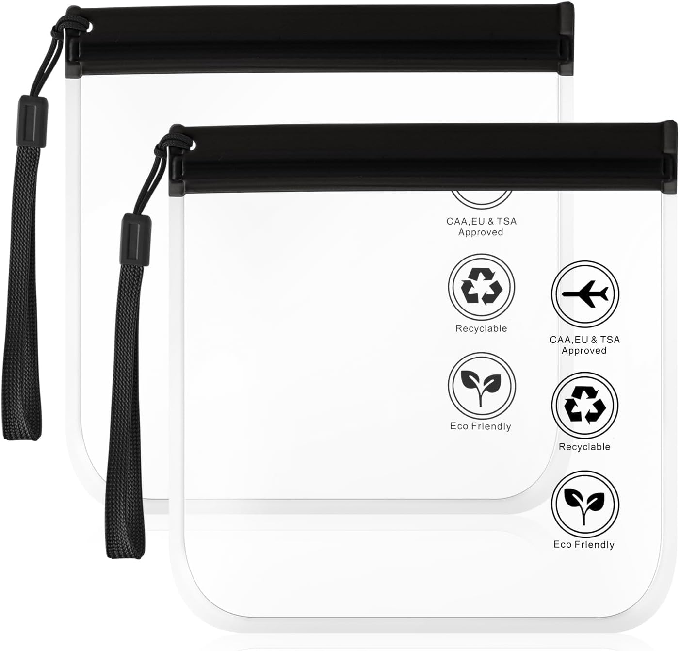 Demistus 2-Piece Reusable Tsa-Approved Clear Travel Toiletry Bag Set, Travel Accessories Makeup Pouch, Vacation Essentials Luggage Accessories (20X20) Pink