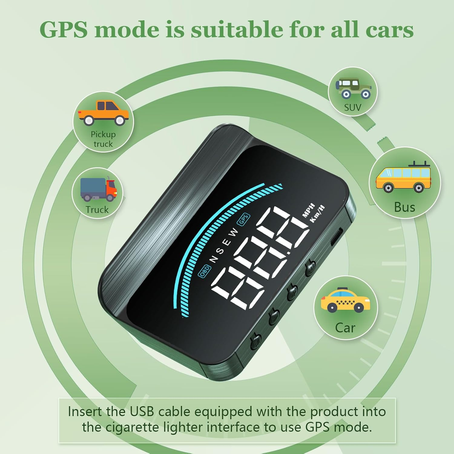 Heads up Display for Cars M11,Universal OBD+GPS Digital Speedometer Dual System 3.5 Inches HUD with Speed,Water Temperature,Driving Mileage,Overspeed Alarm,Suitable for All Cars image number 1