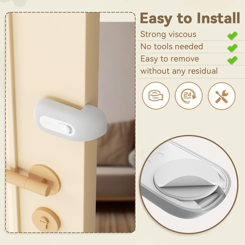 EUDEMON Child Proof Door Finger Pinch Guard, Baby Revolving Door Stopper, Door Latch Door Guard, Easy to Install (Grey, 1 Pack) image number 1