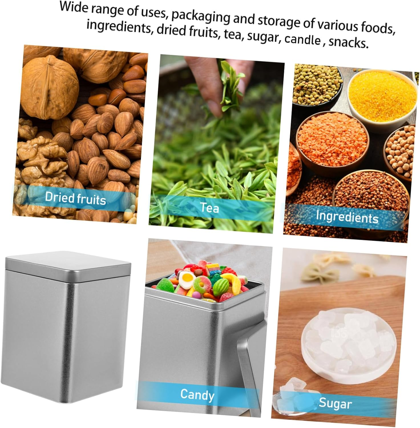 VINTORKY 3Pcs Iron Box Packaging Box Tea Cans Storage Tanks for Home Store Use Empty Canisters for Packaging image number 2