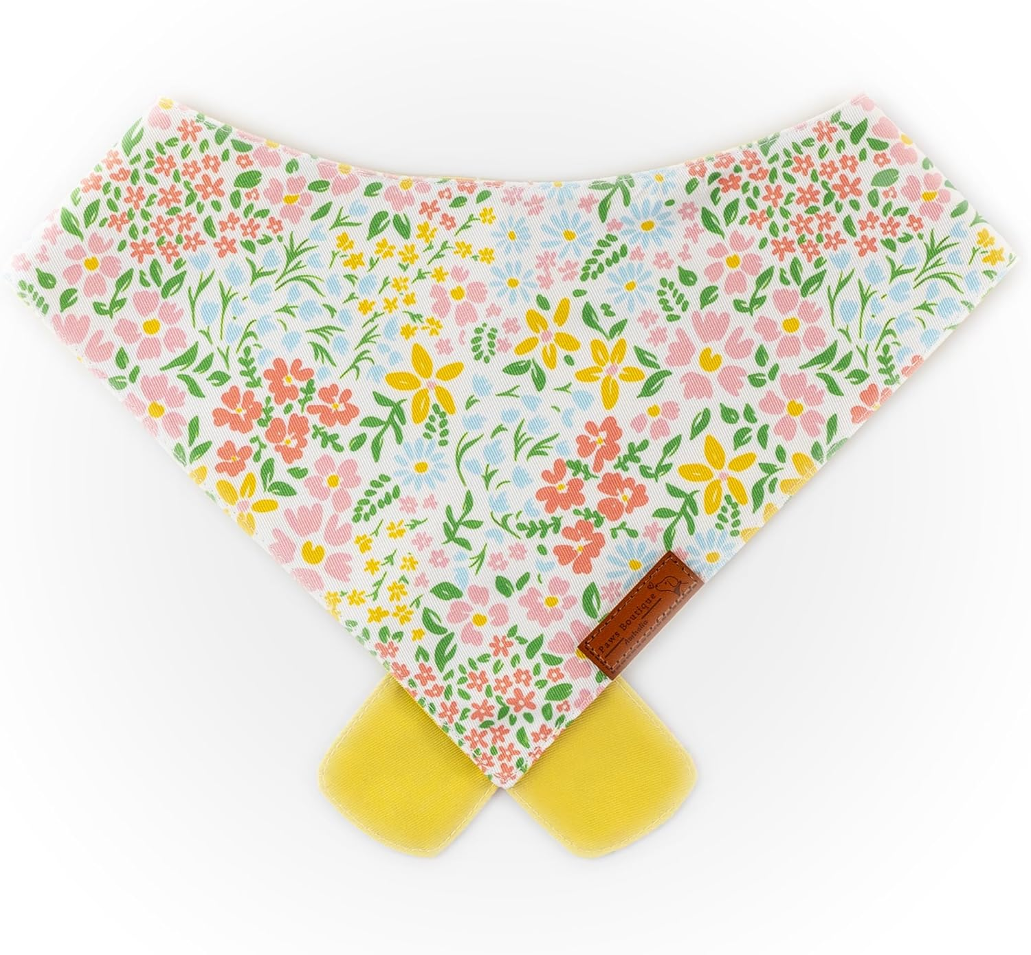 Paws Boutique Premium Dog Bandana/Scarf | Design: Spring Garden | Reversible Dual Layered/Sided | Small, Medium & Large Pets | Unique Style | Accessories for Puppies & Dogs (S) image number 4