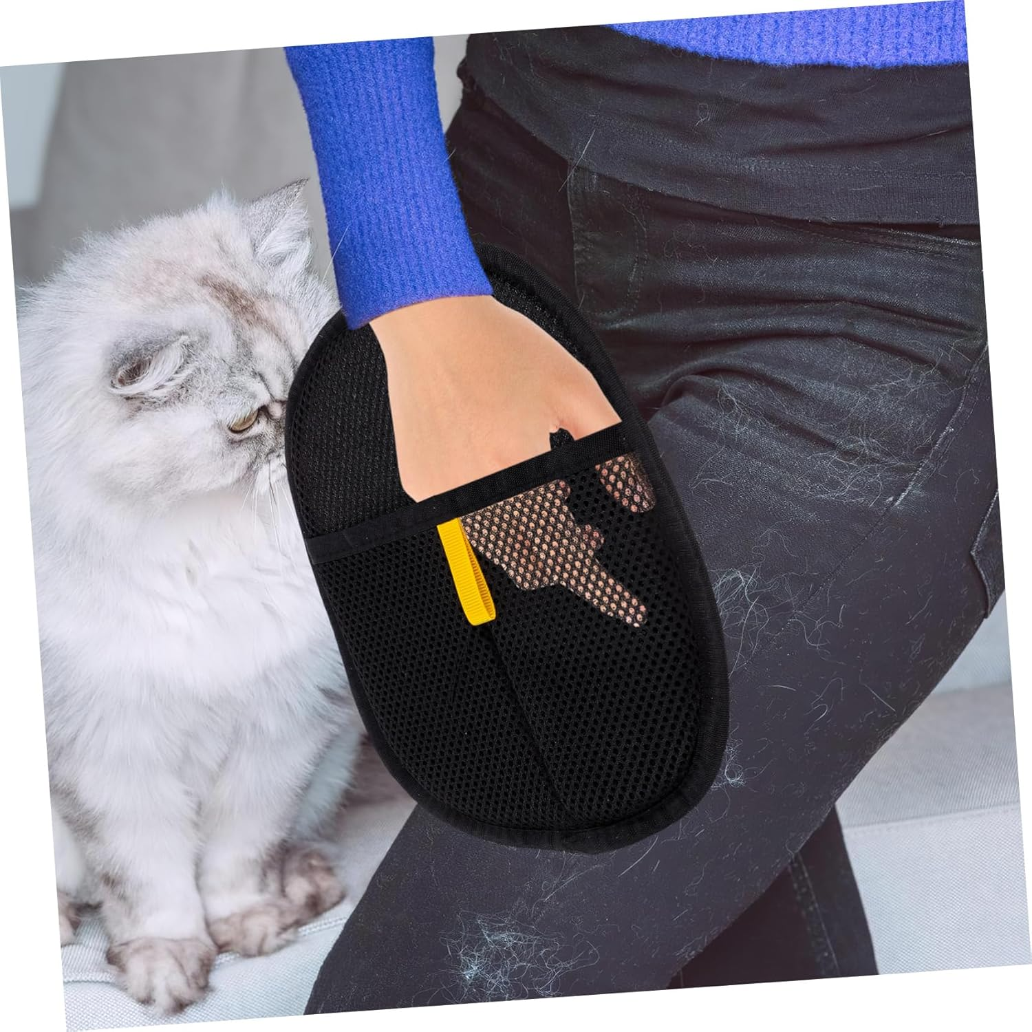 Anneome Pet Hair Removal Gloves Double Sided Brush for Cats Dogs Efficient Dog Cat Hair Remover Large Grooming Mitt Easy Maintenance image number 3