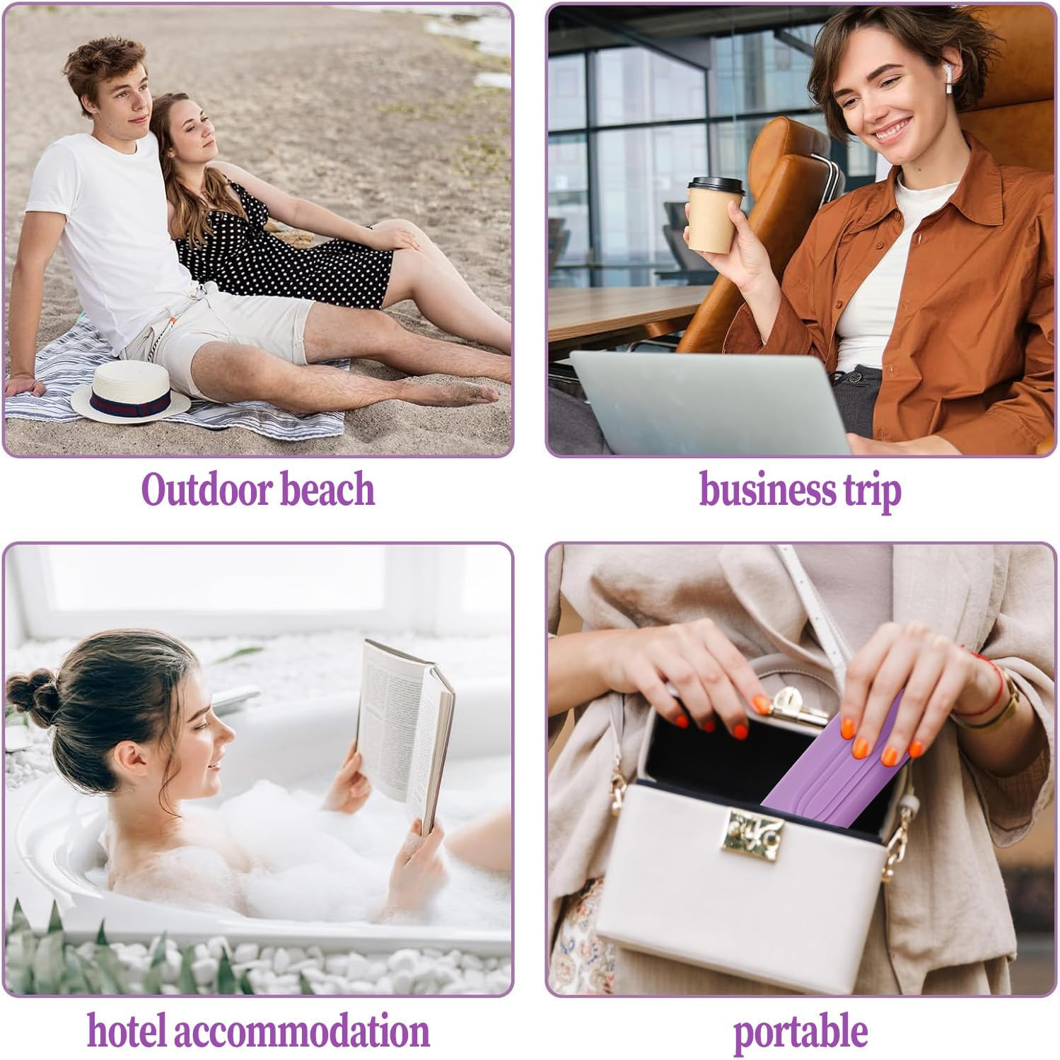 Travel Bottles for Toiletries, 90Ml Portable Travel Bottles with Clear Zipper Toiletry Bag, Reusable Squeezable Bpa-Free Silicone Containers for Shampoo, Conditioner, Lotion, Travel Essentials(Purple) image number 2