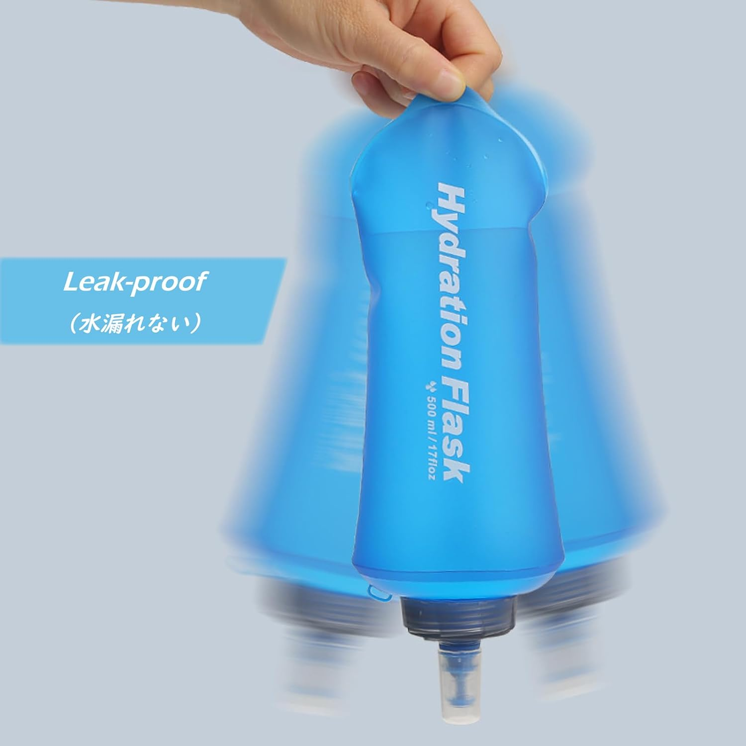 TRIWONDER Hydration Bladder Water Bottle BPA Free Foldable Water Reservoir Hydration Pack for Bicycling Hiking Camping Backpack (500Ml/16.9Oz - Blue - Pack of 2) image number 6