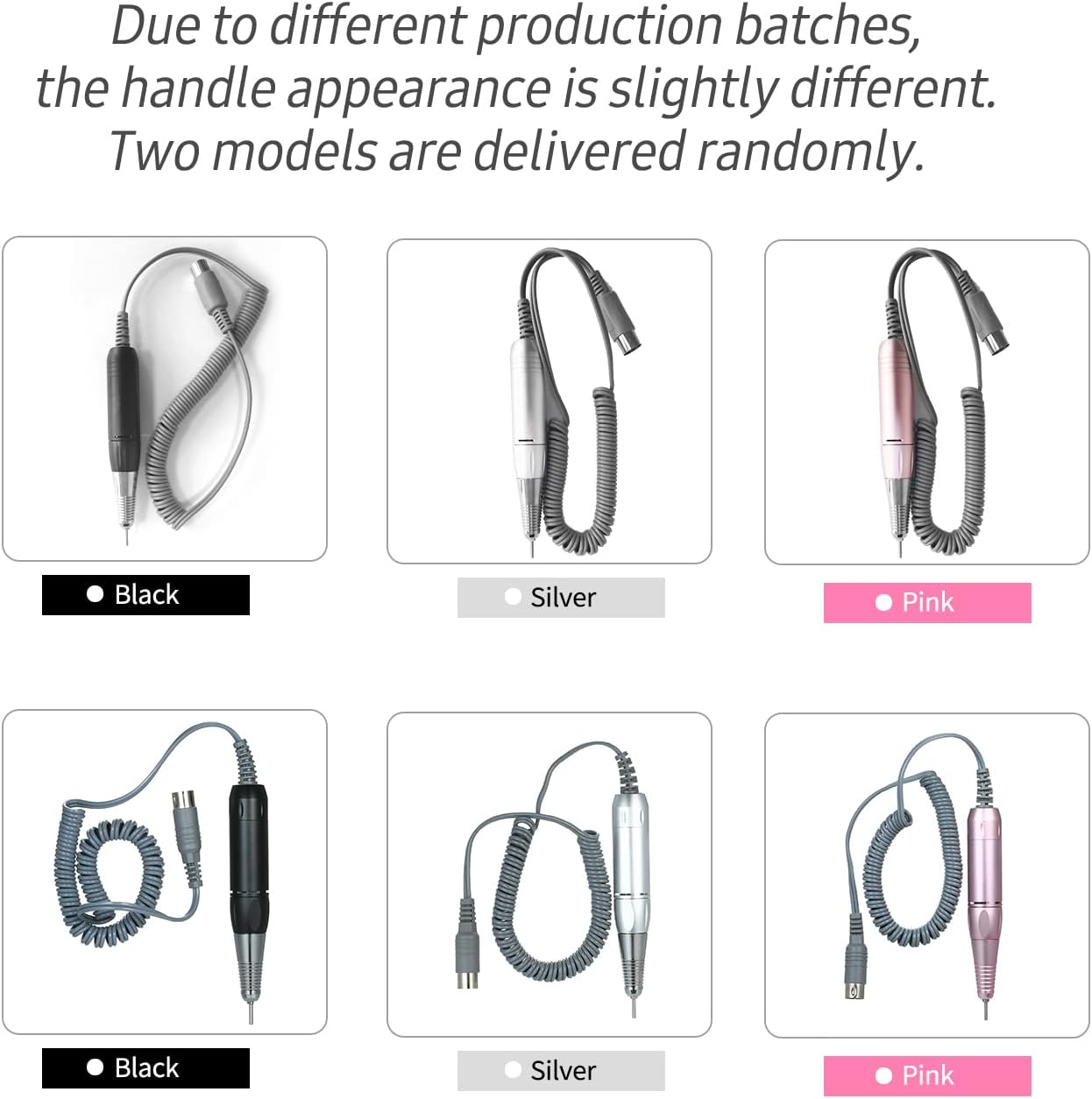 Professional Electric Nail Art Drill Handle File Polish Grind Machine Handpiece Manicure Pedicure Art Accessories Sliver - Silver image number 2