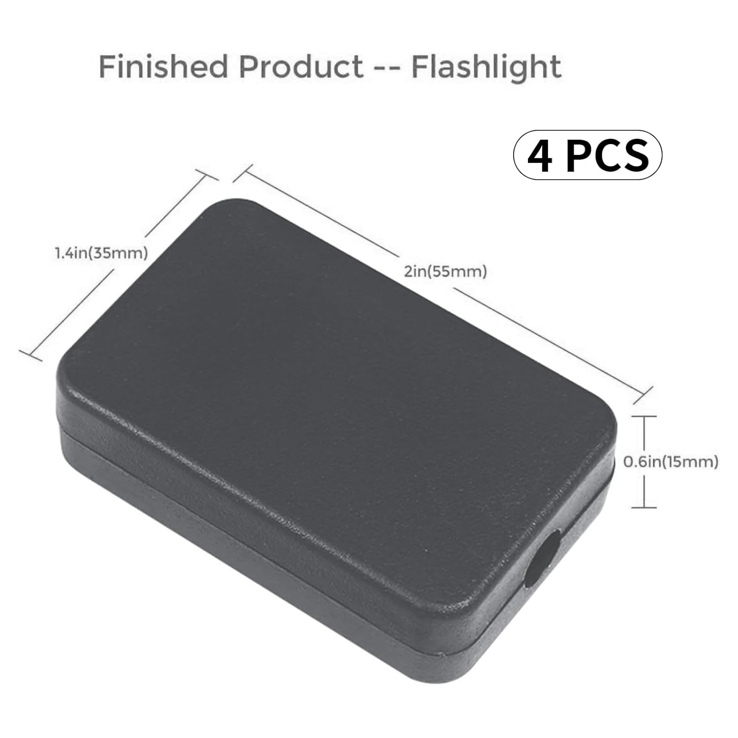 Hunken 4 Pcs Junction Box, Small Waterproof ABS Electrical Box for Electronic Projects, Hobby Use, 55 X 35 X 15 MM, Black image number 2