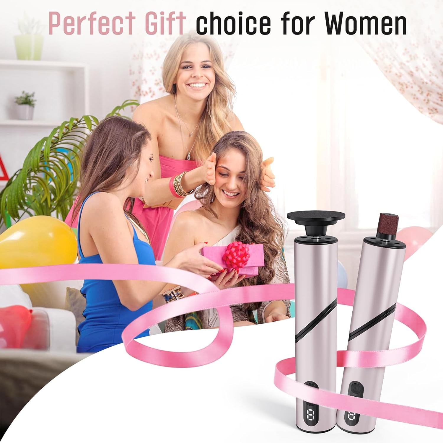 Electric Foot Callus Remover, Wireless 2-In-1 Rechargeable Foot File Callus Remover for Feet, Max 900RPM 9 Adjustable Speeds Foot Scrubber for Dead Skin Pedicure Cracked （1 Pack） image number 2