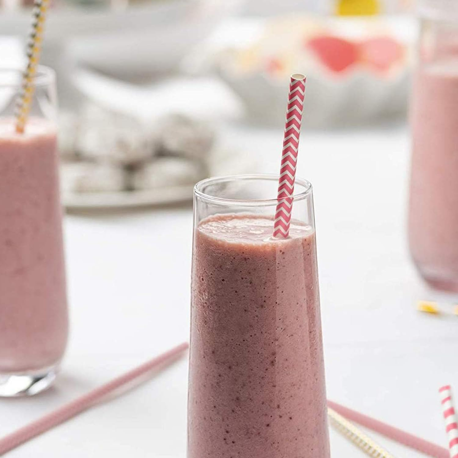 100 Pcs Paper Drinking Straws, Biodegradable Paper Straws for Juice, Shakes, Cocktail, Coffee, Milkshakes, Soda, Smoothies (A) image number 5