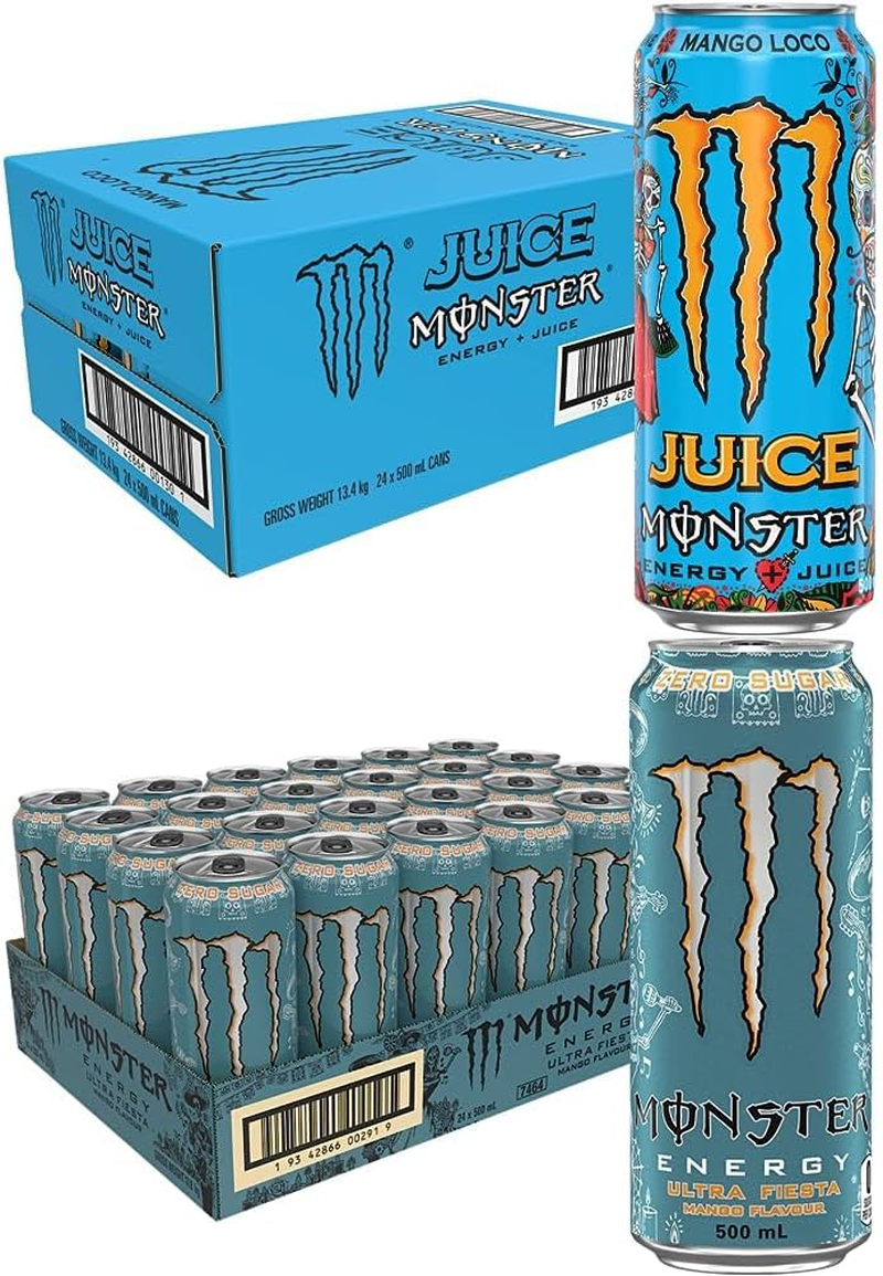 Monster Ultra Mango Loco Juice 24Pk and Monster Ultra Fiesta Mango 24Pk image number 1