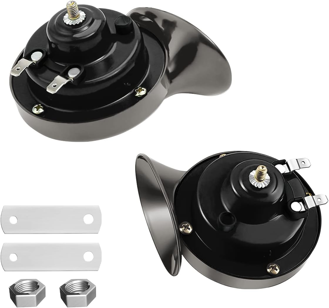 Super Loud Train Horns, Car Waterproof Durable Air Electric Snail Horn, 12V Raging Sound Air Horns Replacement Kit, Automotive Accessories Universal for Car, Motorcycle, Truck, Bike, Boat (Silver)