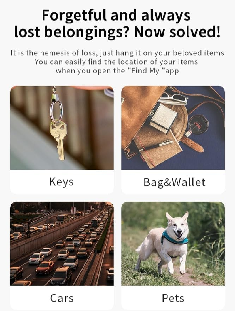 Bluetooth Tracker,Tags 4 Pack Tracker Item Finder Compatible with Apple Find My (Ios Only), GPS Track Your Keys,Wallet,Luggage,Backpack,Kids,Pet and Collars, with Replaceable Battery (Pink) image number 5