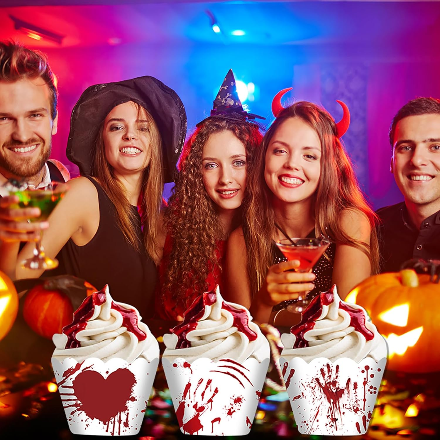 Halloween Party Cake Decorations Horror Bloody Hand Cupcake Toppers Baking Kitchen Dessert Food Supplies 24Pcs image number 3