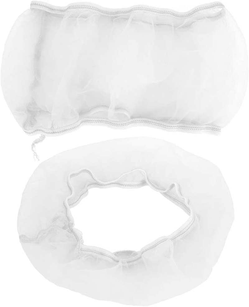 Alvinlite 2 Pieces Bird Cage Seed Catcher Nylon Mesh Seeds Guard Net Cover Stretchy Shell Skirt Traps Cage Basket Soft Airy(White) image number 3