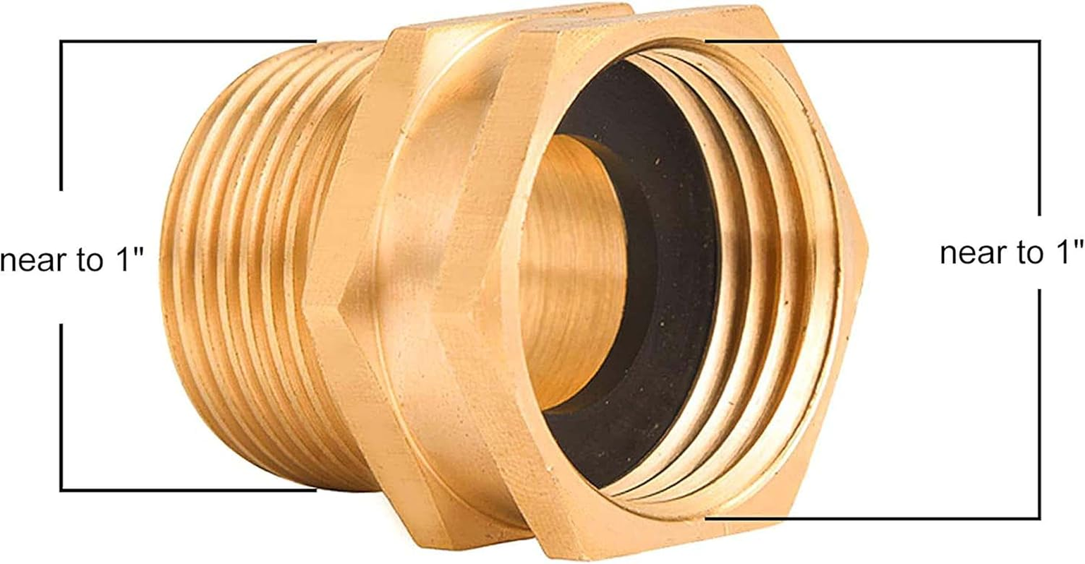 M MINGLE Garden Hose Adapter, 3/4 Inch GHT to 3/4 Inch NPT Brass Connector, with Extra 8 Washers image number 5