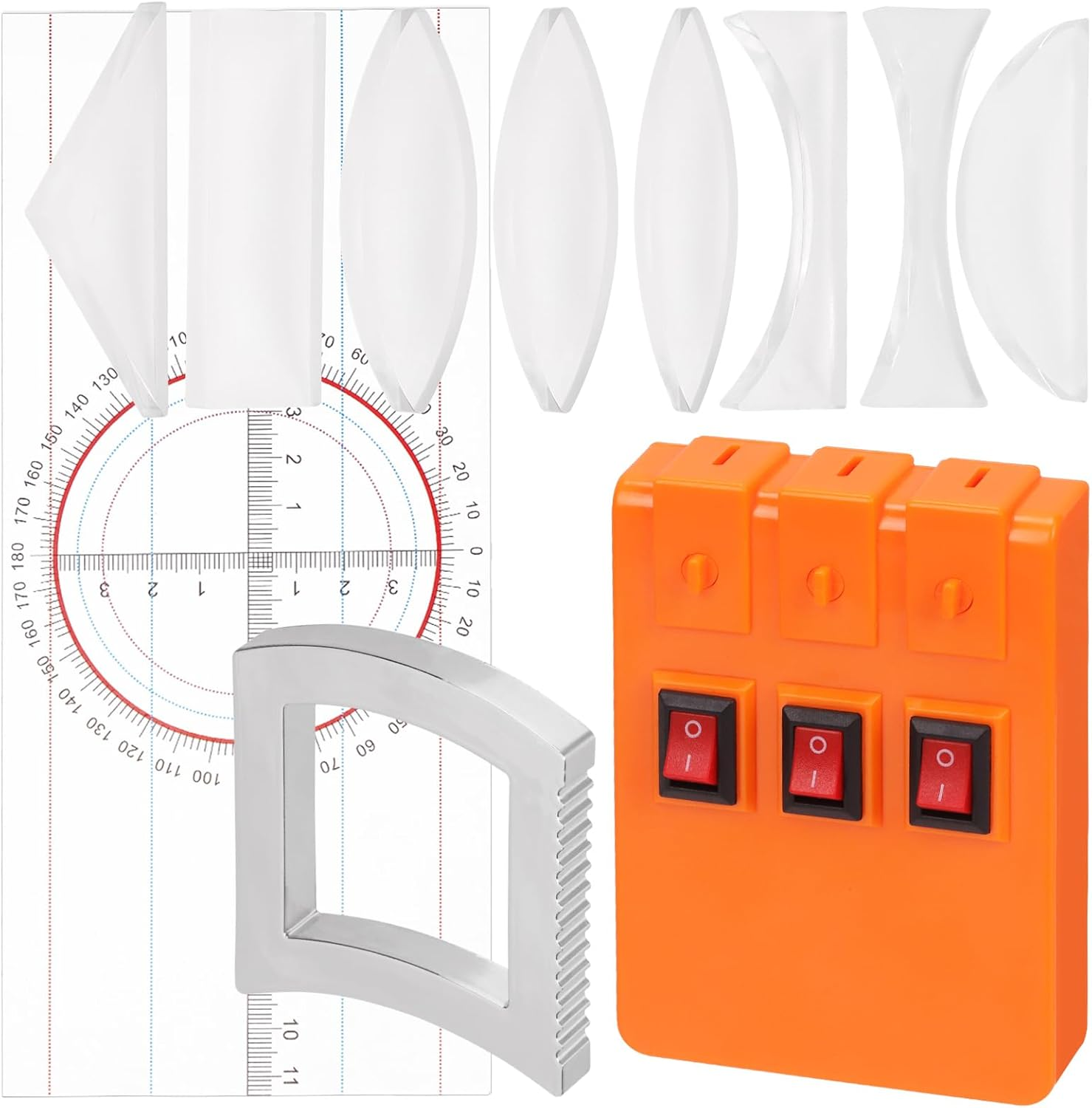 Rustark 1 Set Physics Optical Experiment Kit Prism Lens Optic Reflector Refraction Optics Three Light Source Teaching Demonstration Equipment Optical Physics Kit for Teacher Student Education image number 3