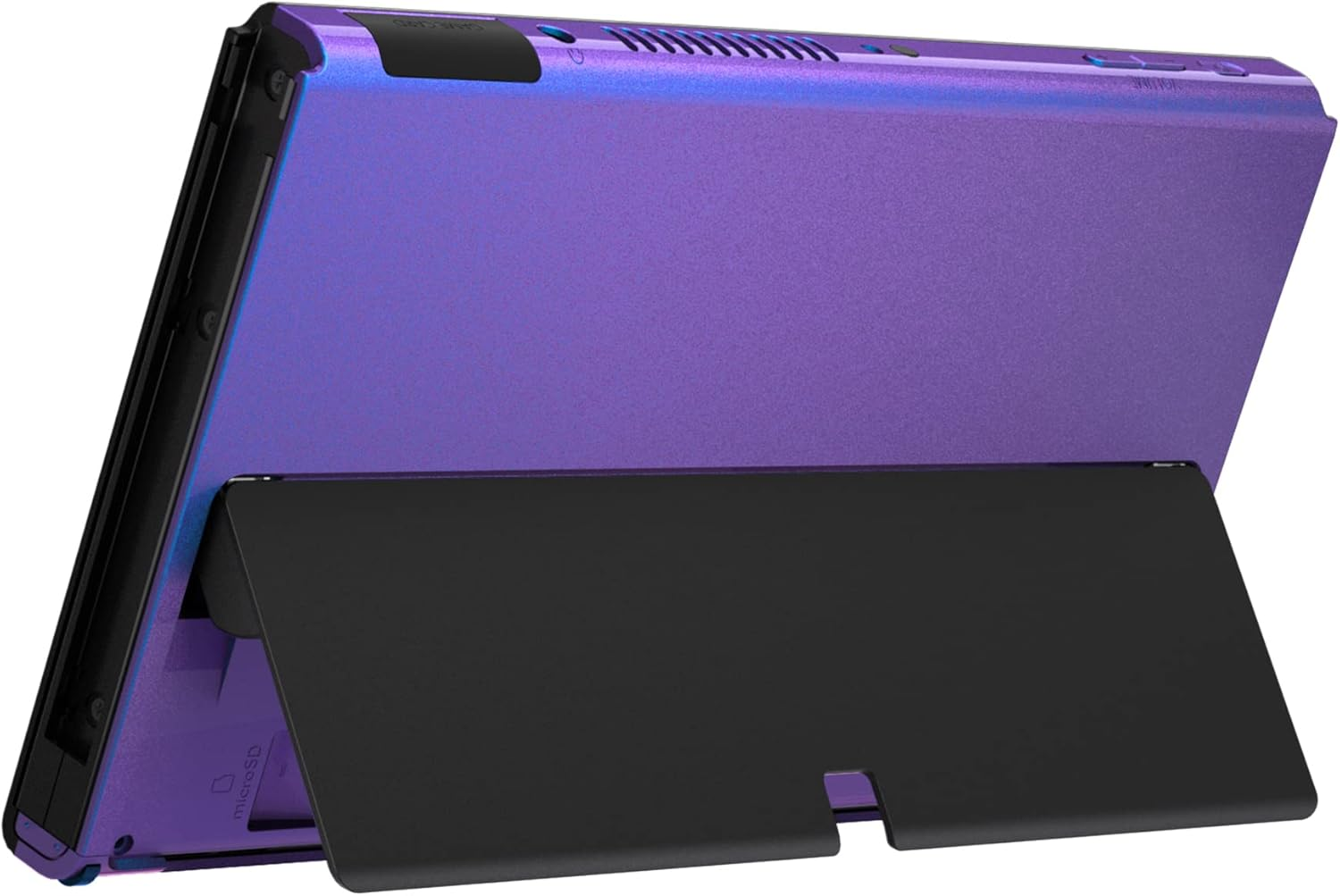 Extremerate Chameleon Purple Blue Soft Touch Console Back Plate DIY Replacement Housing Shell Case for Nintendo Switch OLED Console &ndash; Joycon Shell & Kickstand NOT Included - Vampire Red image number 6