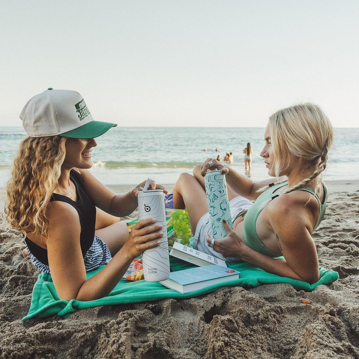 BOTTLE BOTTLE Insulated Water Bottle 24Oz with Straw Lid and Handle for Sports Travel Gym Stainless Steel Water Bottles Double-Wall Vacuum Metal Thermos Leak Proof Bpa-Free (Valley Green) image number 2