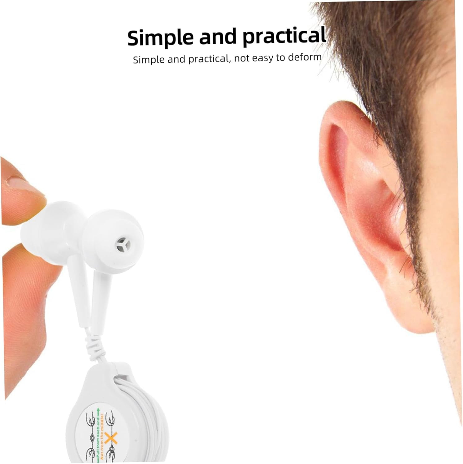 LRXIYODE Retractable Wired Earbuds In-Ear Headphones Ear Plugs for Noise Cancelling Compact Design Fit for Pocket Use for Music Devices and Computer Tablet