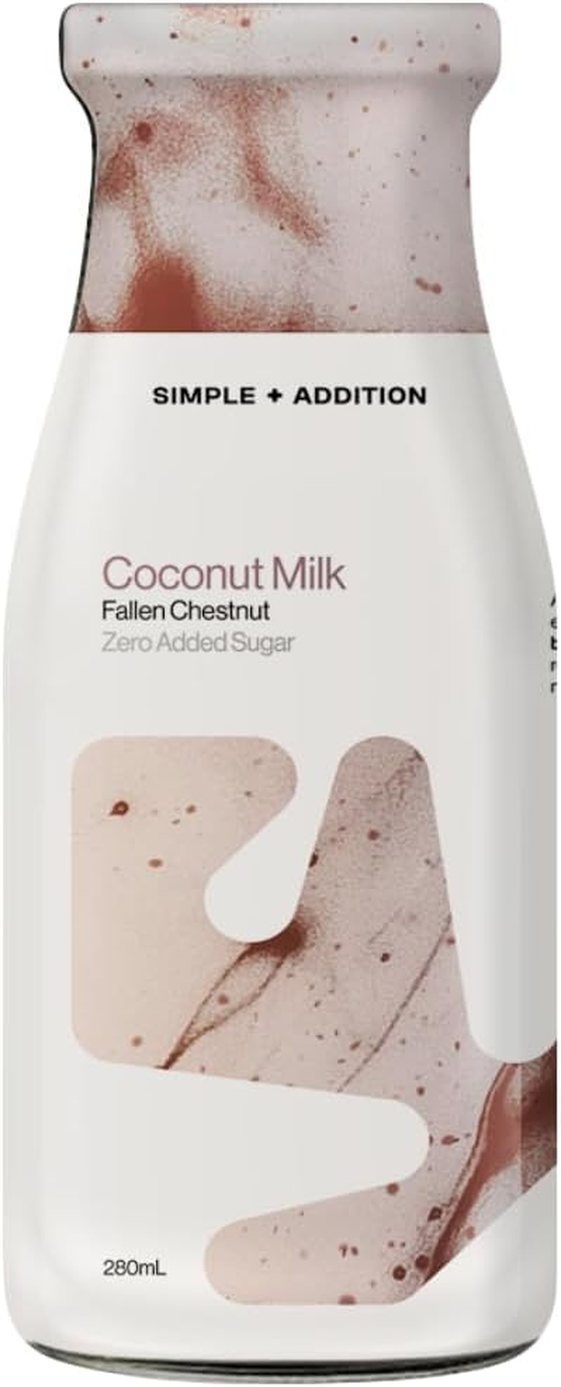 Simple + Addition Coconut Milk | Fallen Chestnut | 12 X 280Ml Glass Bottle. Inc Coconut Water, Refreshing, Potassium Rich Natural Coconut, Zero Added Sugar, Amazing Flavour & Hyper Hydration