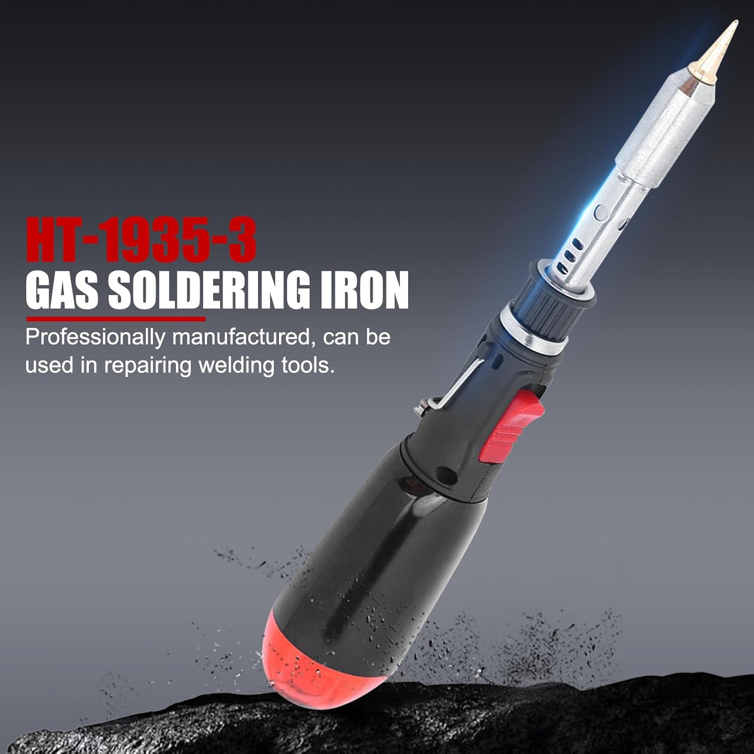 EVTSCAN 5 Inch Portable Butane Gas Soldering Iron, with 4 Tips Kit, 12 Ml Refillable Tank Capacity, Quick Heat-Up Time, up to 1300&deg;C Flame Temperature, for Electronics Circuit Boards