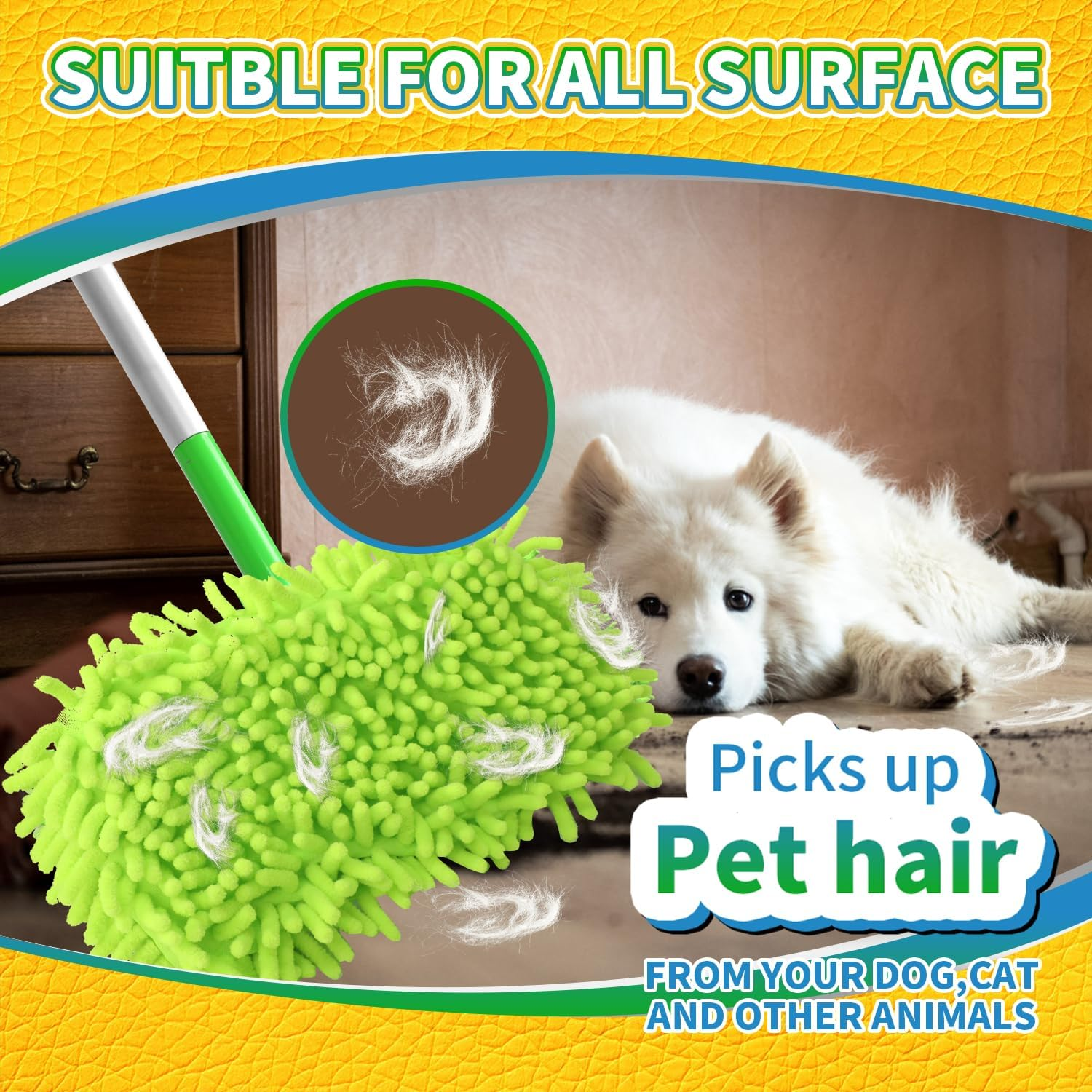 Reusable Mop Pads Compatible with Swiffer Sweeper Mop, Wet and Dry Flat Swiffer Mop Pads Cover, 2 Pack Washable Swiffer Pads for Surface/Hardwood Floor Cleaning (Mop Is Not Included) image number 5