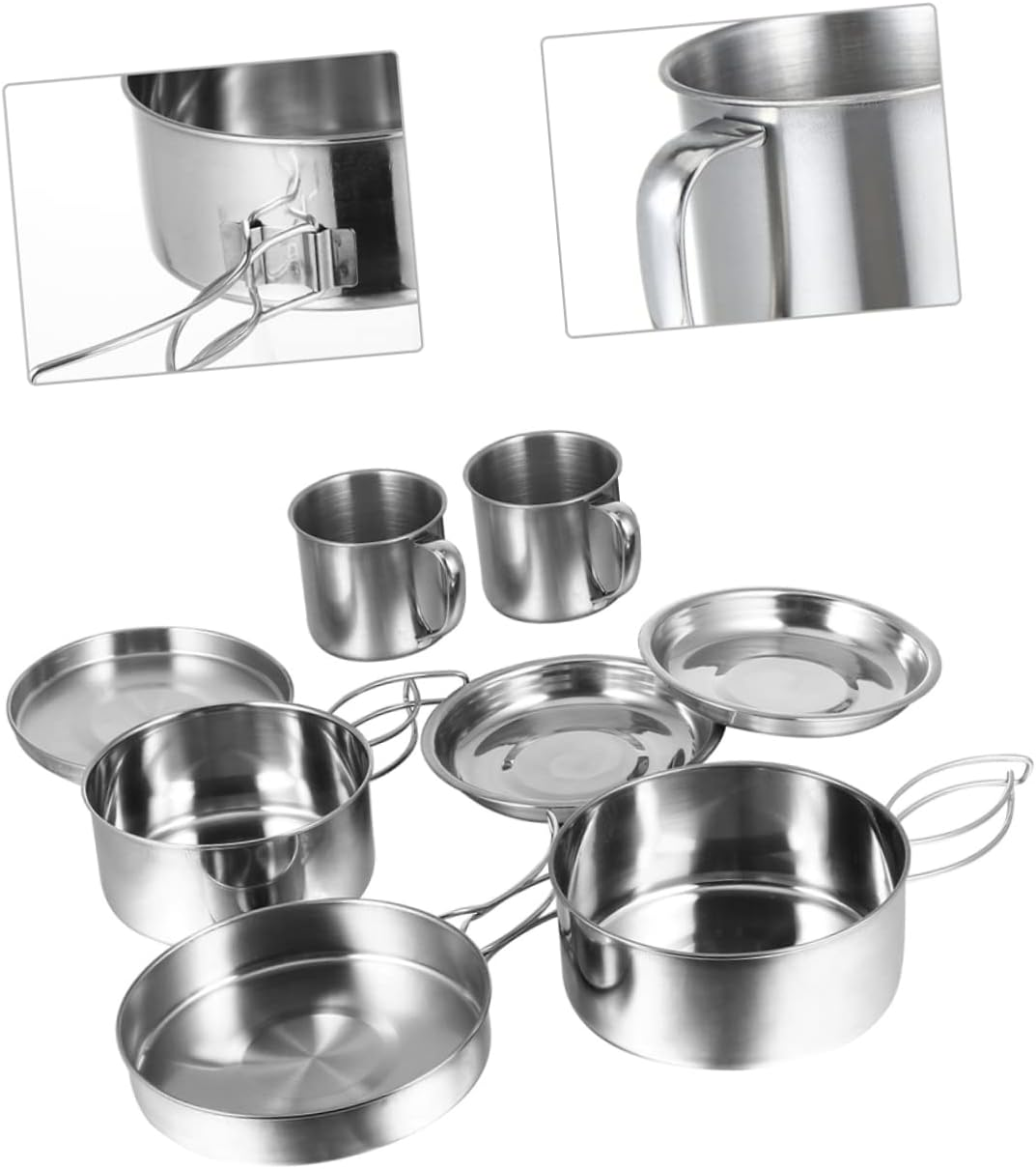 Generic Full Set of Camping Cooking Utensils Kit Frying Pan for BBQ and Picnic Easy to Clean image number 5