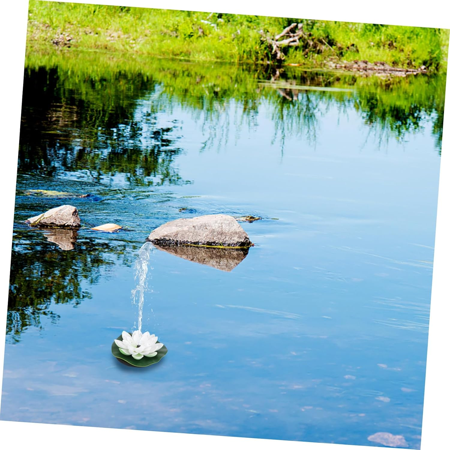 Solar-Powered Floating Lotus Fountain White Energy-Saving Garden Water Feature Pump for Outdoor Fish Ponds and Decorative Water Circulation with Low Noise Operation image number 4