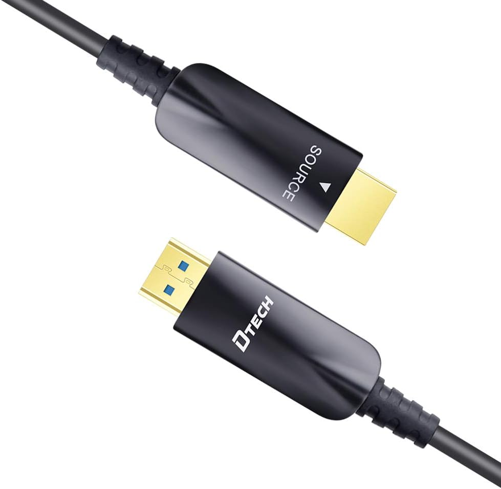 DTECH 100Ft HDMI Male to Male Cable with 1080P 60Hz 4K 30Hz HDMI Fiber Optic Technologies for Long Distance Connection(30M,Black) image number 2