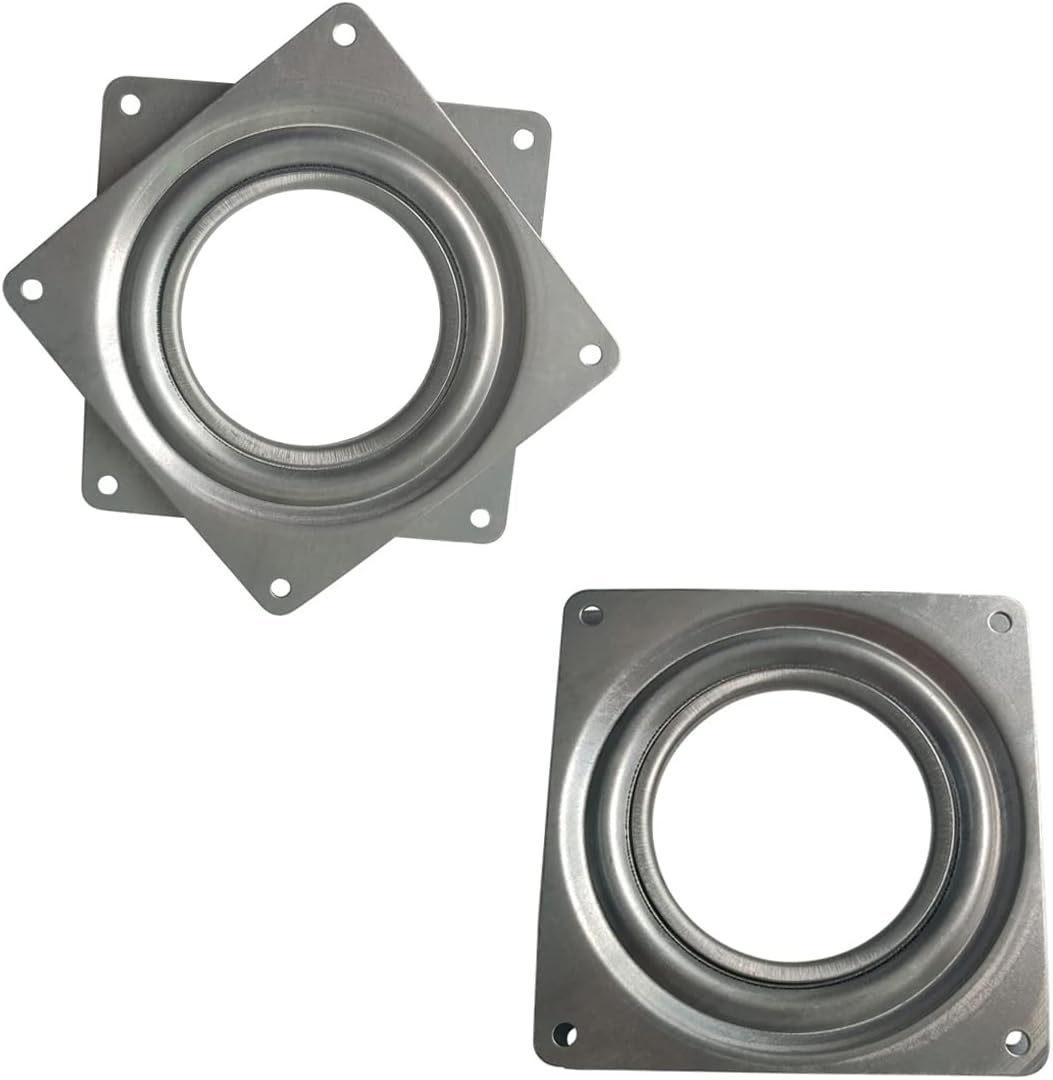 2 Pcs 4 Inch Susan Turntable Bearings Susan Turntable Lazy Susan Turntable Square Rotating Bearing Plate Lazy Susan Hardware Swivel Plate, for Swivel Plate,Corner Cabinet,Revolving Shelve in Kitchen image number 5