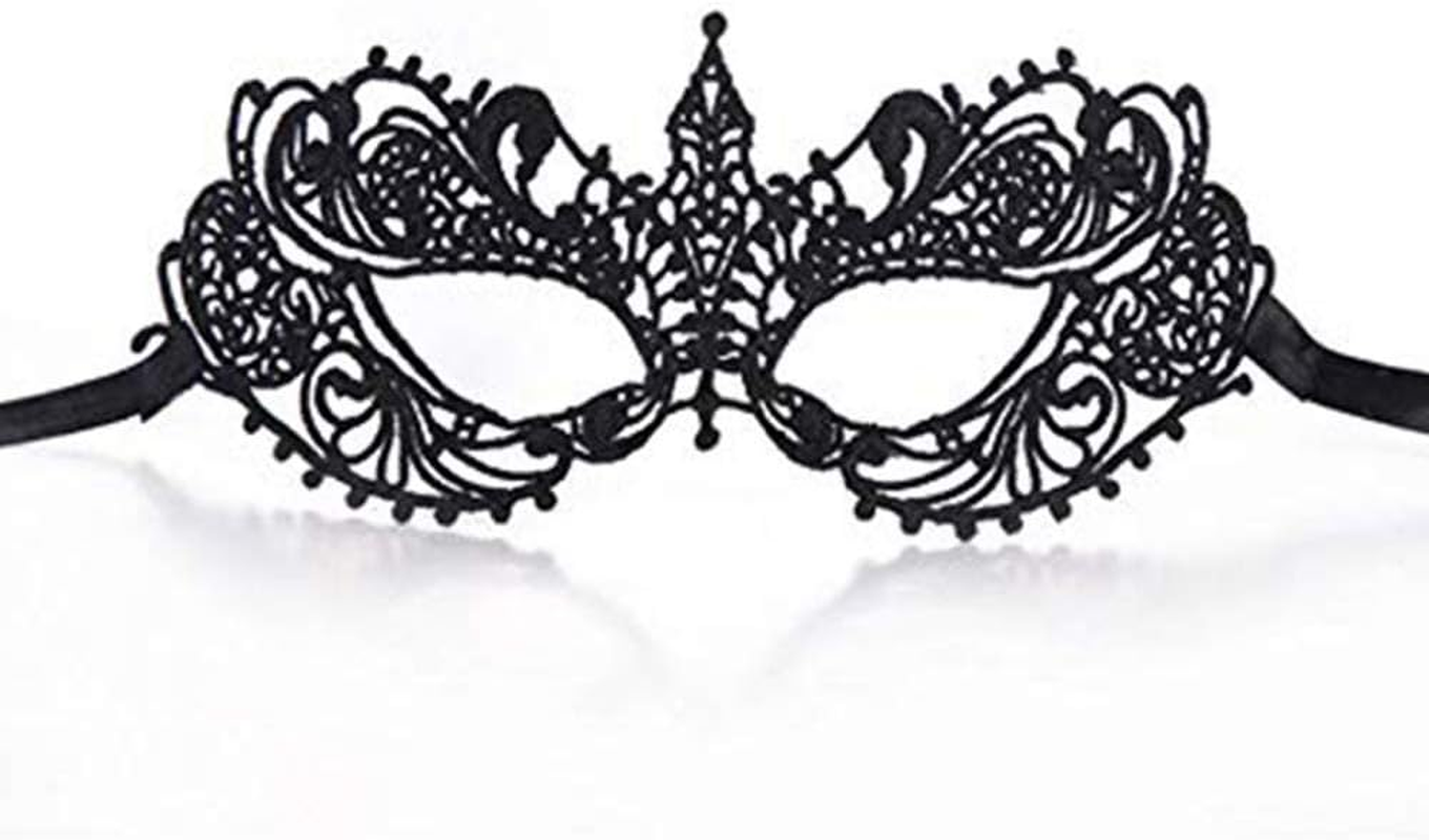Imapo Masquerade Mask, Mardi Gras Masks for Women Lady Girls, Halloween Christmas Cosplay Venetian Party Prom Ball Lace Eye Masks - Black image number 4