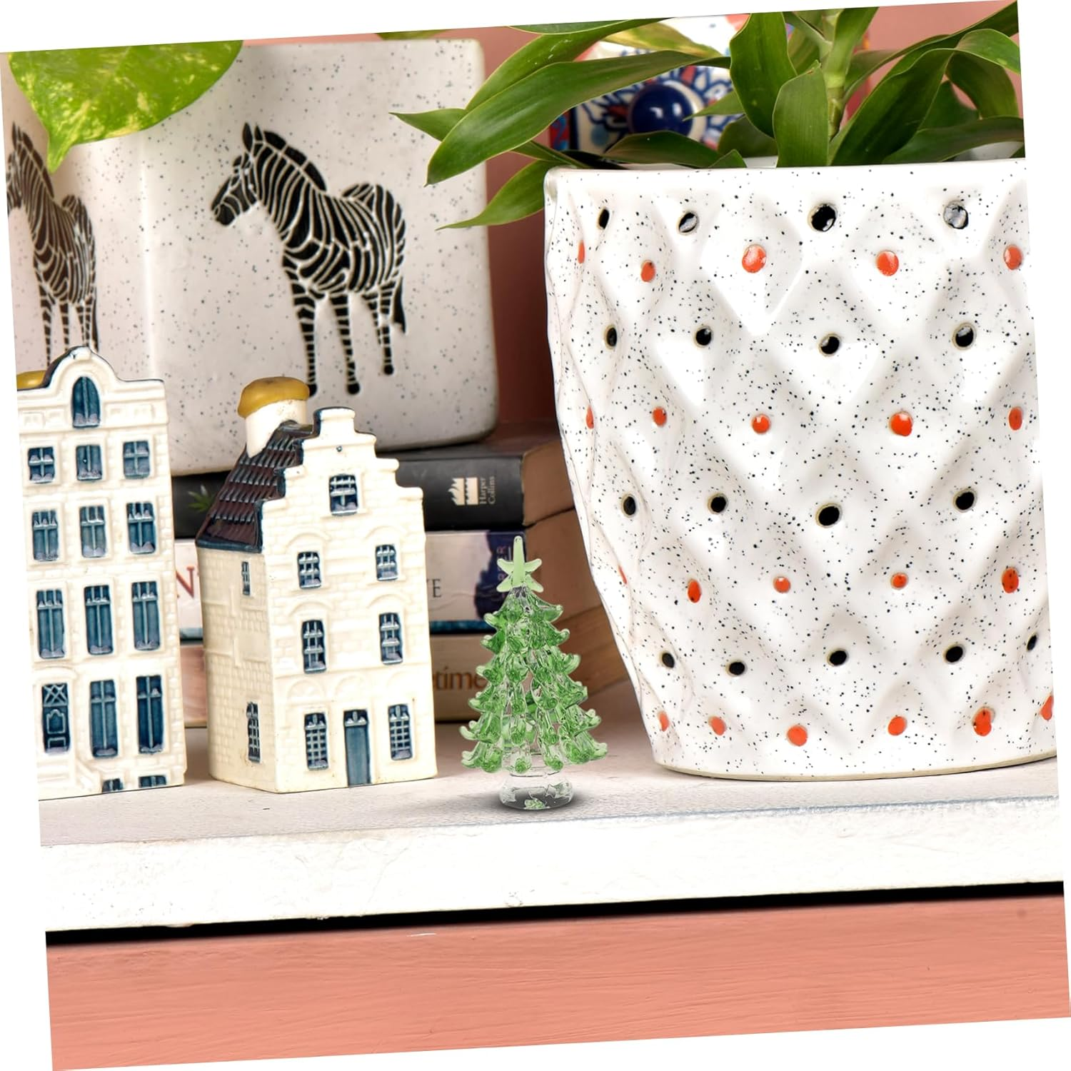 Green Mini Crystal Xmas Tree Desktop Christmas Tree Ornament Festive Decor image number 3