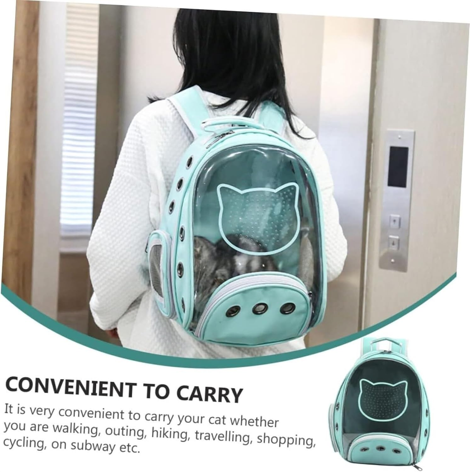 Cat Bag Dog Carrier Pet Carrier Pet Backpack Pet Supplies Pet Carrier Cat Carrier Bag Transparent Backpack Dog Bag Cat Carrier Pet Bag Carrier(Color:Pink) - Pink image number 6