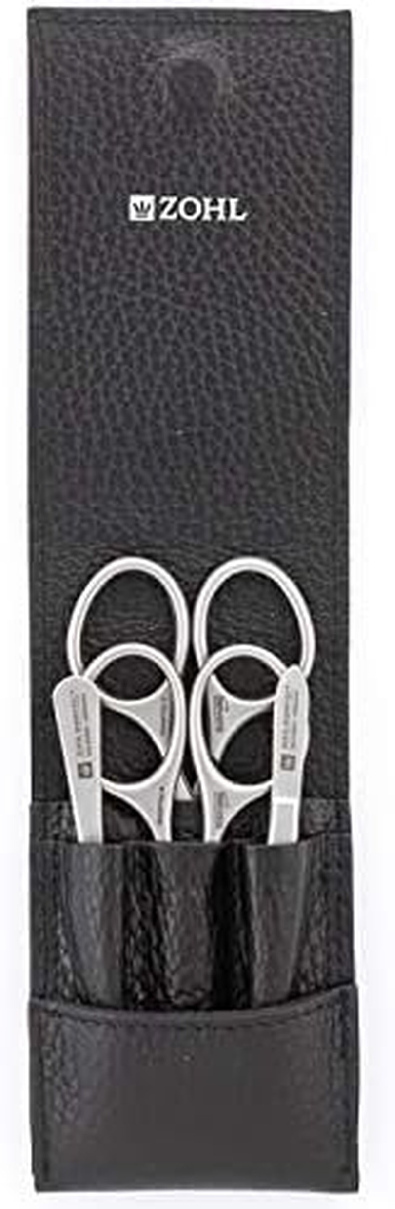 ZOHL SOLINGEN Manicure Scissors Set with Sapphire Nail File & Professional Eyebrow Tweezers in Black Leather Case (MAG-M74) image number 5