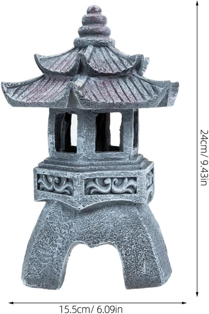 Iplusmile Solar Resin Court Lantern Chinese Zen Garden Lamp for Outdoor Solar Garden Floor Lamp for Garden and Patio image number 6