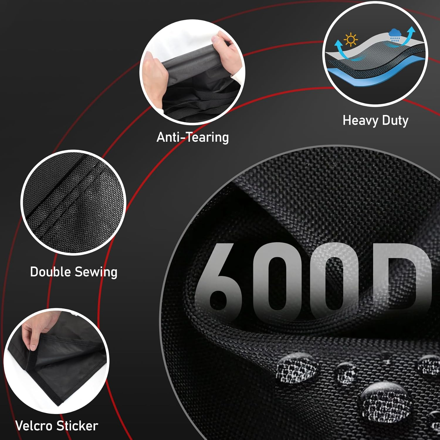 Zettum Ping Pong Table Cover - Waterproof & Heavy Duty Table Tennis Covers, Indoor Outdoor Tables Cover Fits Universal 9X5 FT Folding & Flat Tables, Durable 600D Covers Provide All-Weather Protection image number 5