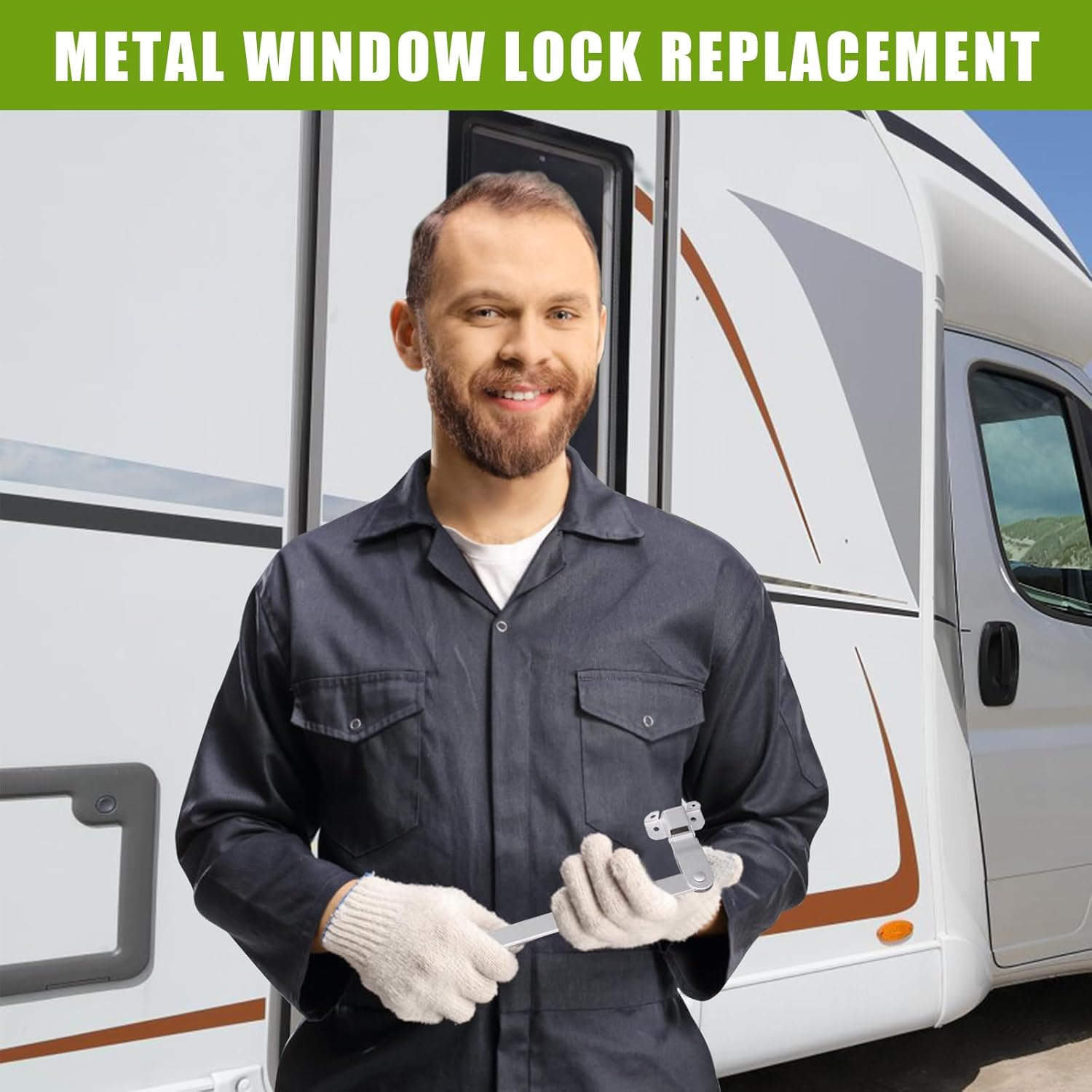 RV Emergency Exit Window Latch | Aluminum Egress Window Lock | Maximum Security | Control Emergency Window Half/Full Open image number 3