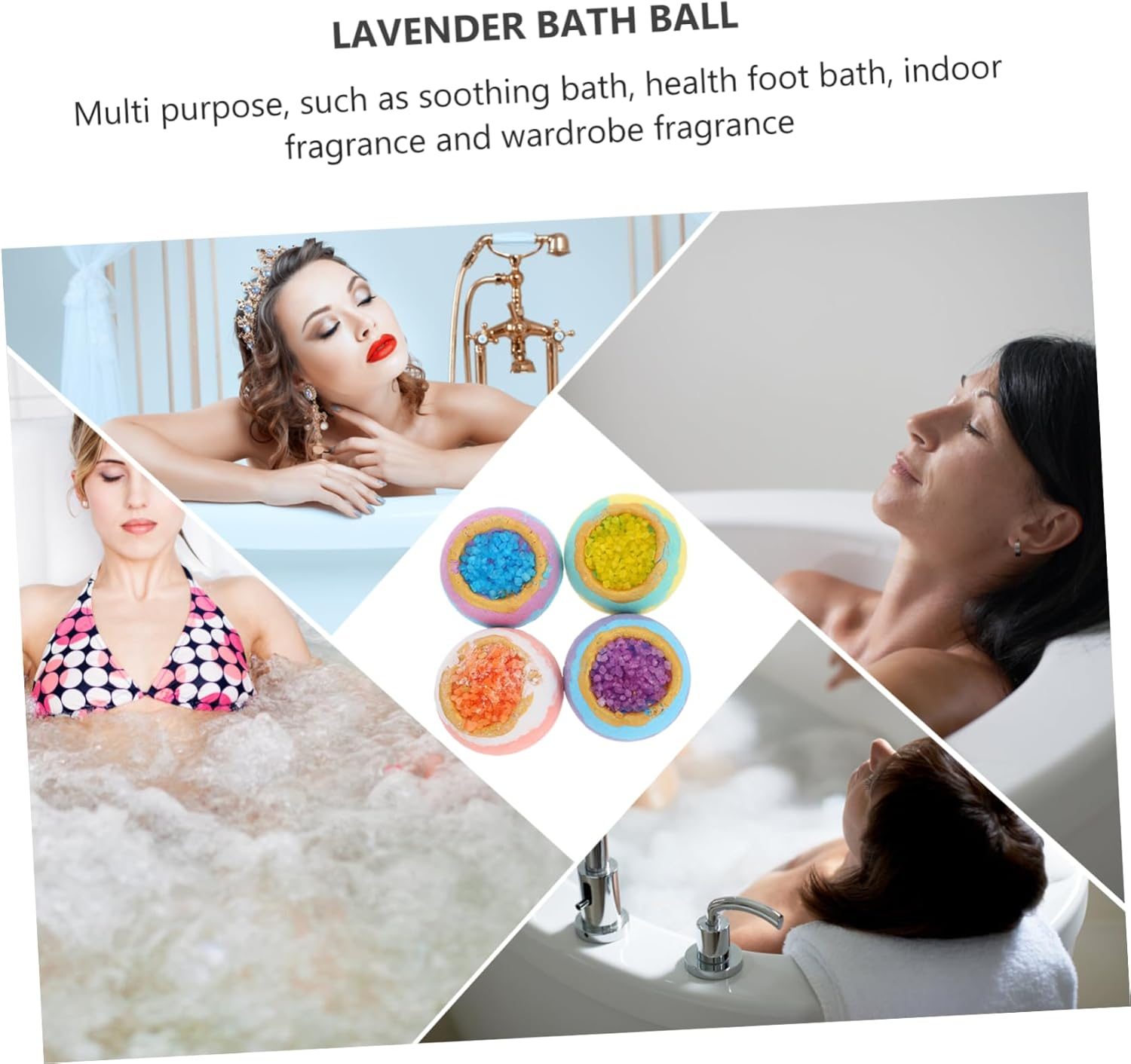 FOMIYES 4Pcs Essential Oil Bath Bomb Balls Bathing Boys and Girls Moisturizing image number 6