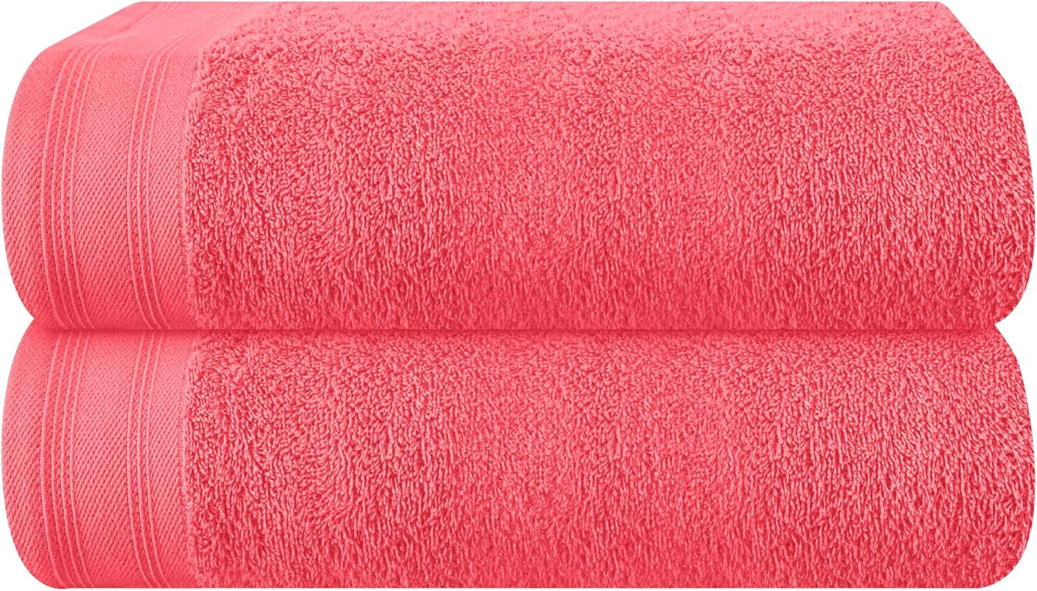 MALLONI Home Cotton 2 Pack Oversized Bath Towel Set 28X55 Inches, Large Bath Towels, Ultra Absorbant Compact Quickdry & Lightweight Towel, Ideal for Gym Travel Camp Pool - Orange