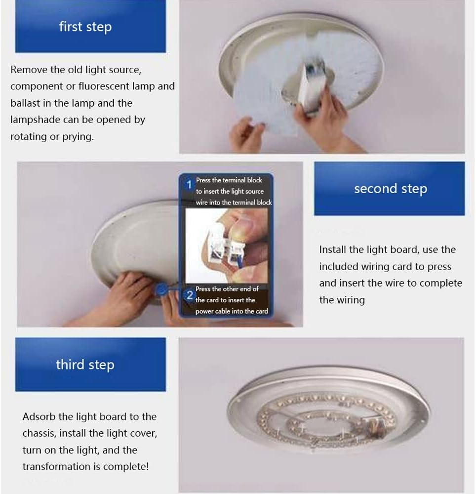 48W 10.5Inch 3848Lm LED Ceiling Light Fixtures Replacement Panel Retrofit Board Light Bulb Replace Incandescent Fluorescent Bulb round Tube,Led Ring Circle Light Panel Retrofit LED Light Engine -White