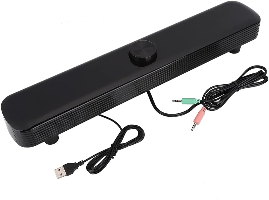 Dc5V/Usb Soundbar Speaker,Portable Wired Long Strip Stereo Music Player Bass Sound Box Multimedia Table Dual-Speaker Soundbar for Laptop/Tv/Smartphone/Tablet/Computer PC image number 4