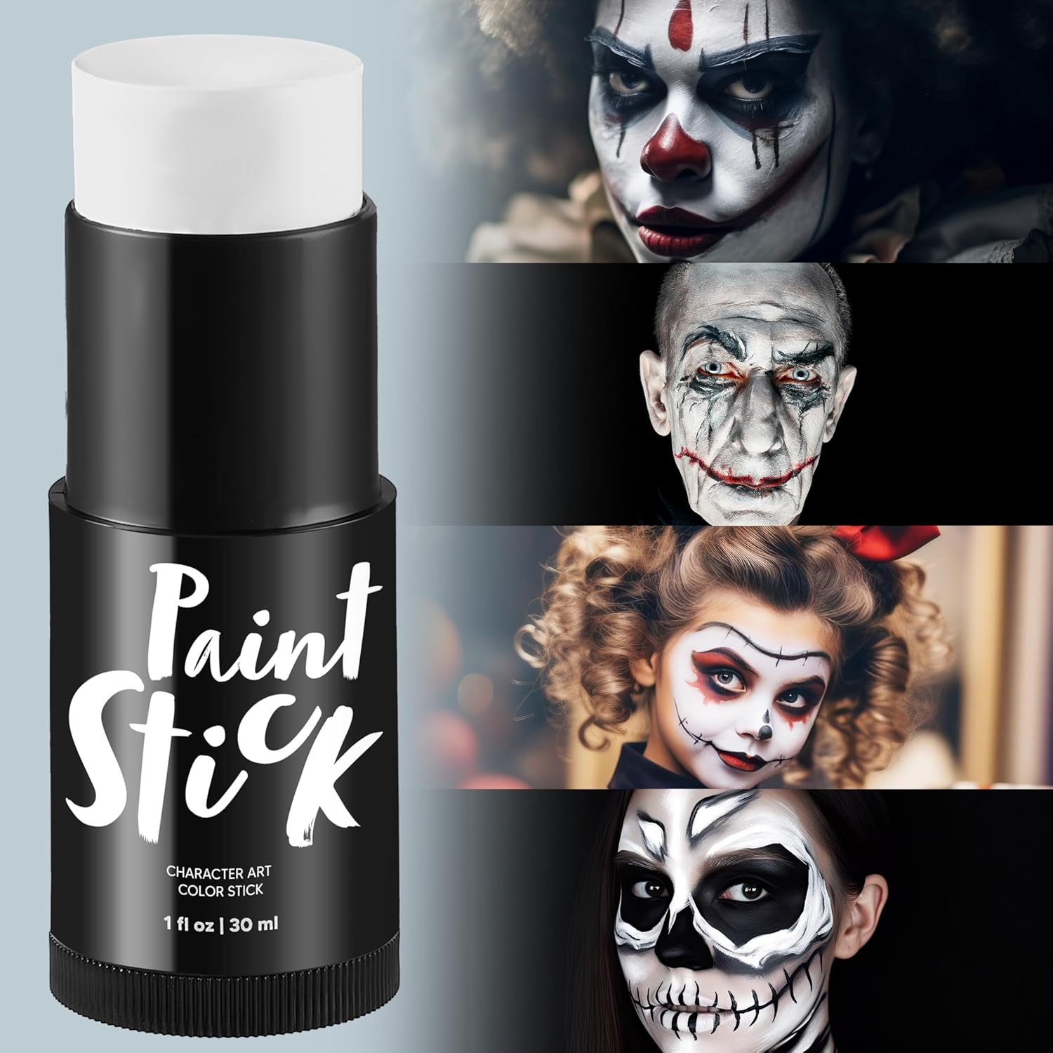 Spooktacular Creations Halloween Makeup Face and Body Paint Makeup Stick , Oily Waterproof Foundation Stick for Cosplay Zombie Skeleton Clown for Adult Party Dress up (1 Oz, White ) image number 5